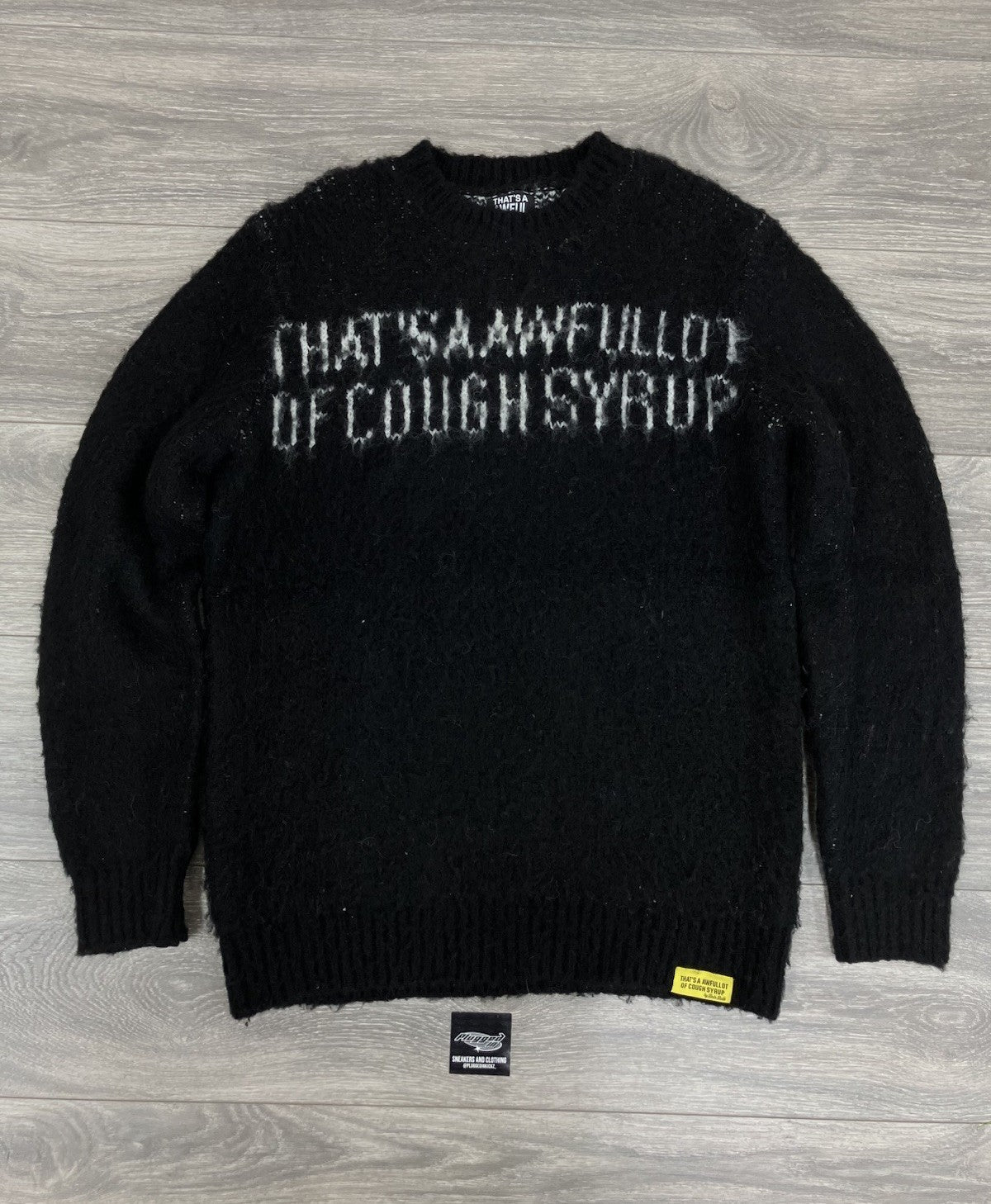 Size L - That’s A Awful Lot Of Cough Syrup Mohair Sweater ' Black ' | BRAND NEW!