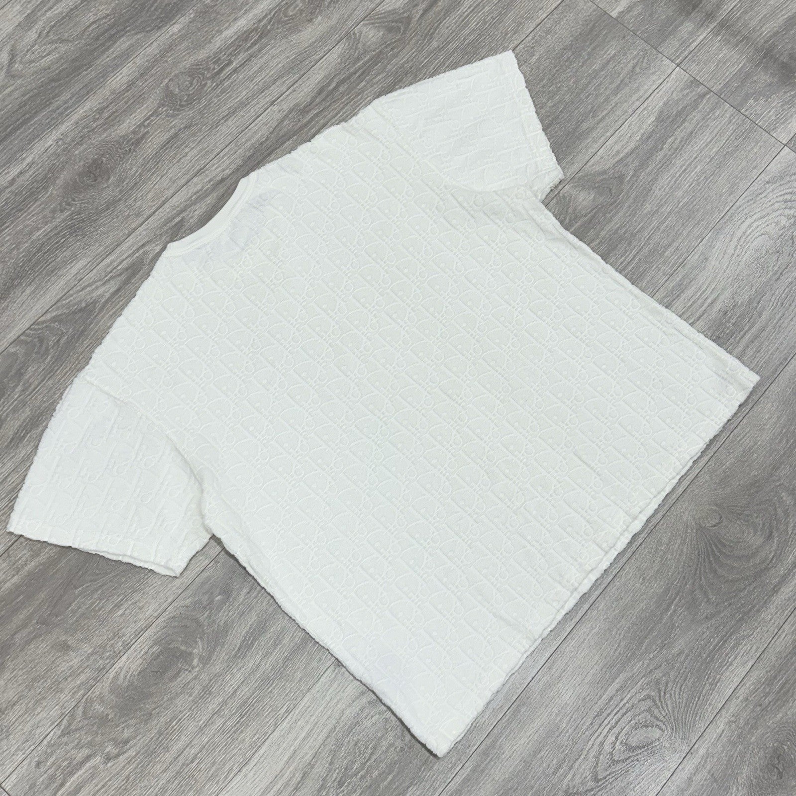 Size XL - Dior Oblique Relaxed Fit Terry Cotton Jacquard T-Shirt ' Off White '