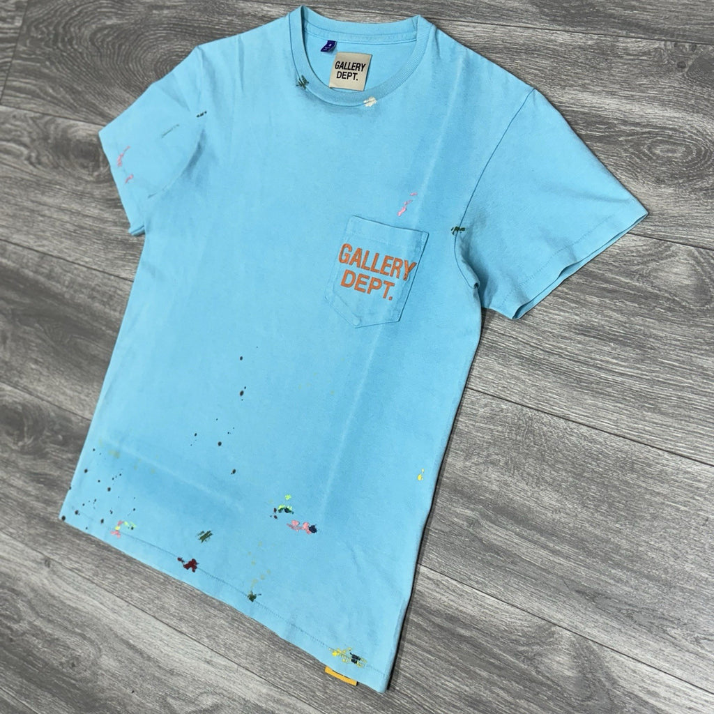 Size Small - Gallery Dept. Vintage Logo Painted Tee ' Turquoise '