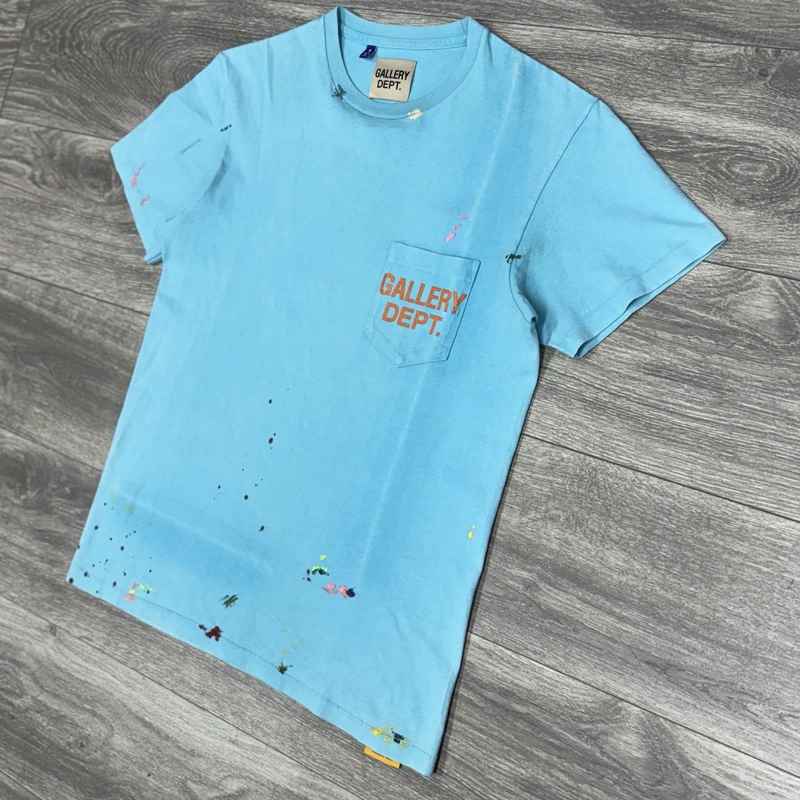 Size Small - Gallery Dept. Vintage Logo Painted Tee ' Turquoise '