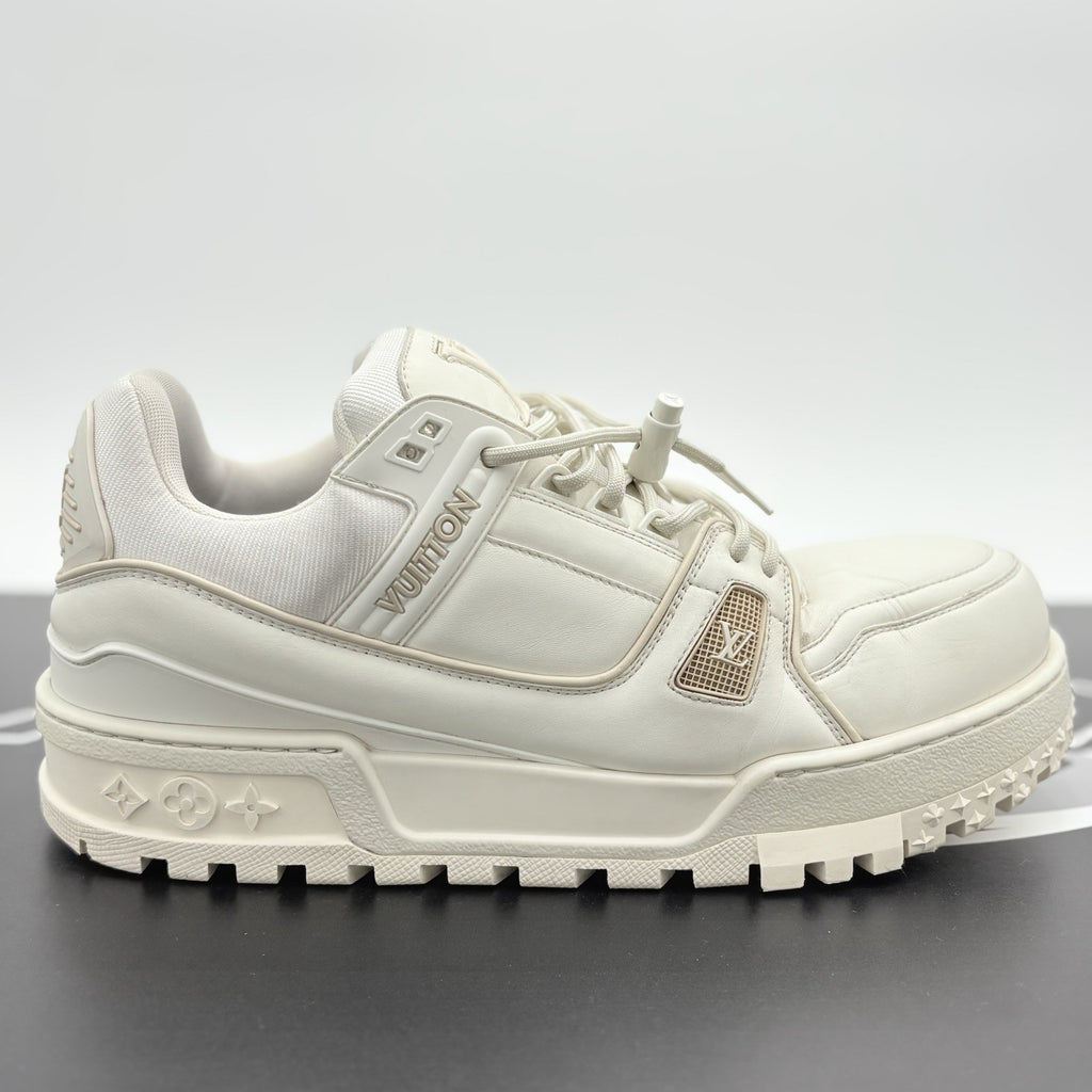 Size 10 LV (11-11.5 US) - Louis Vuitton Maxi Trainer ' White ' | GOOD CONDITION!