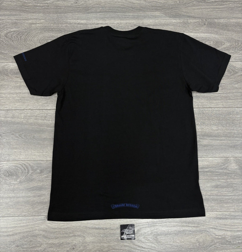 Size Large - Chrome Hearts Blue Neck Logo T-Shirt ' Black ' | BRAND NEW!