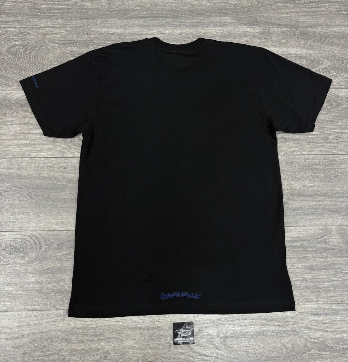 Size Large - Chrome Hearts Blue Neck Logo T-Shirt ' Black ' | BRAND NEW!