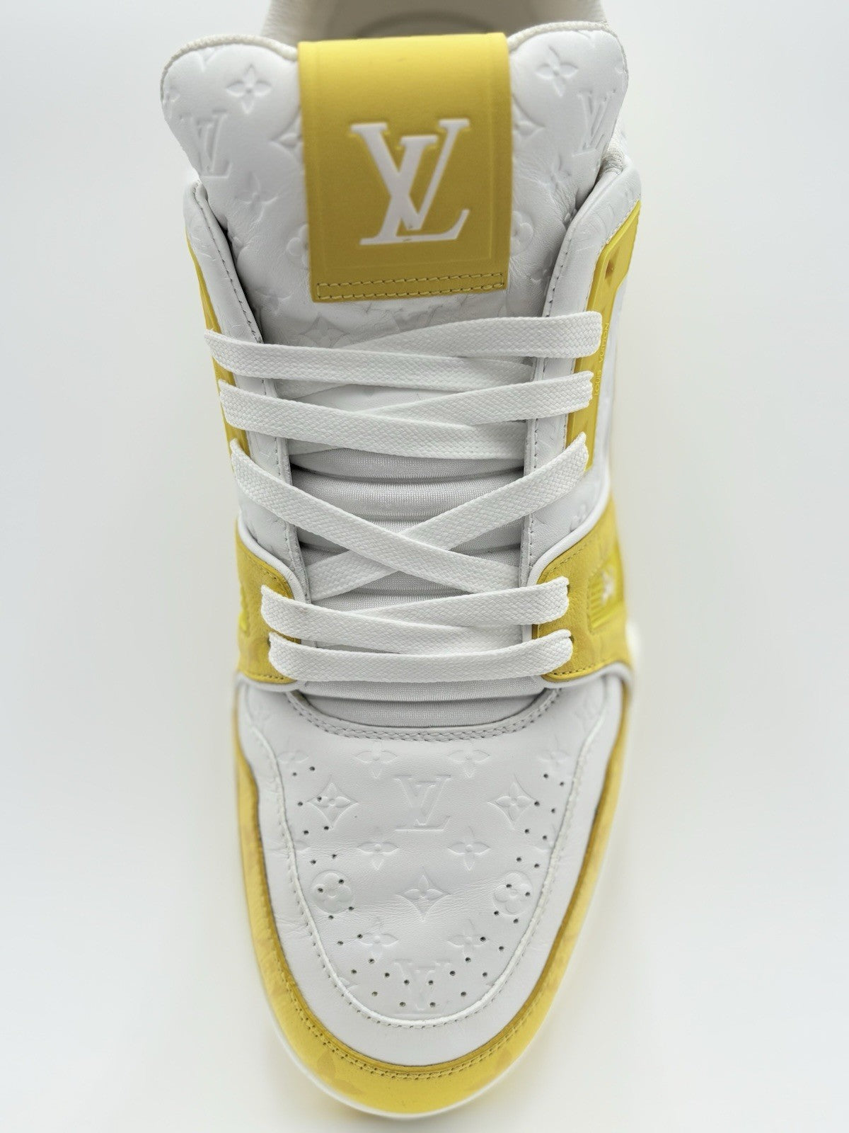 Size 9.5 LV (10.5-11 US) Louis Vuitton Trainer ' White Yellow ' | SUPER CLEAN!