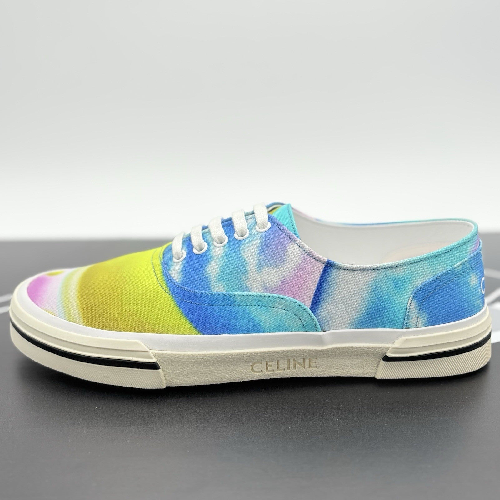 Size 45 (12 US) - Celine Canvas Print Low Sneaker ' Tie Dye ' | NEW!