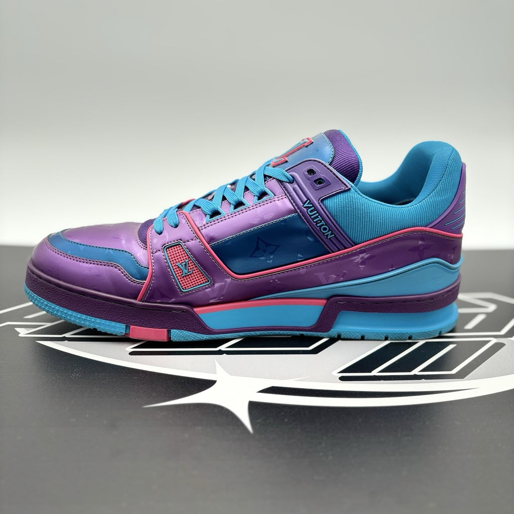 Size 11 LV (12-12.5 US) Louis Vuitton Trainer 'Purple Teal Metallic' GREAT COND!