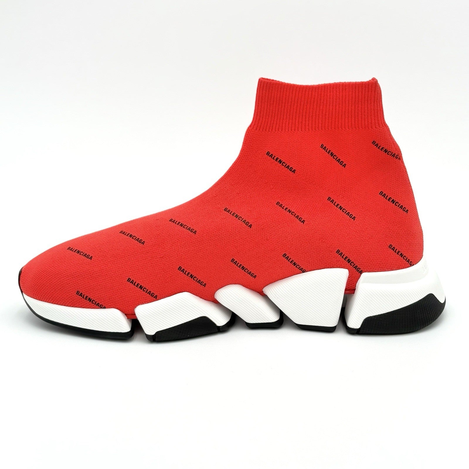 Size 41 (8 US) - Balenciaga Speed 2.0 ' All Over Logo Intense Red ' | BRAND NEW!