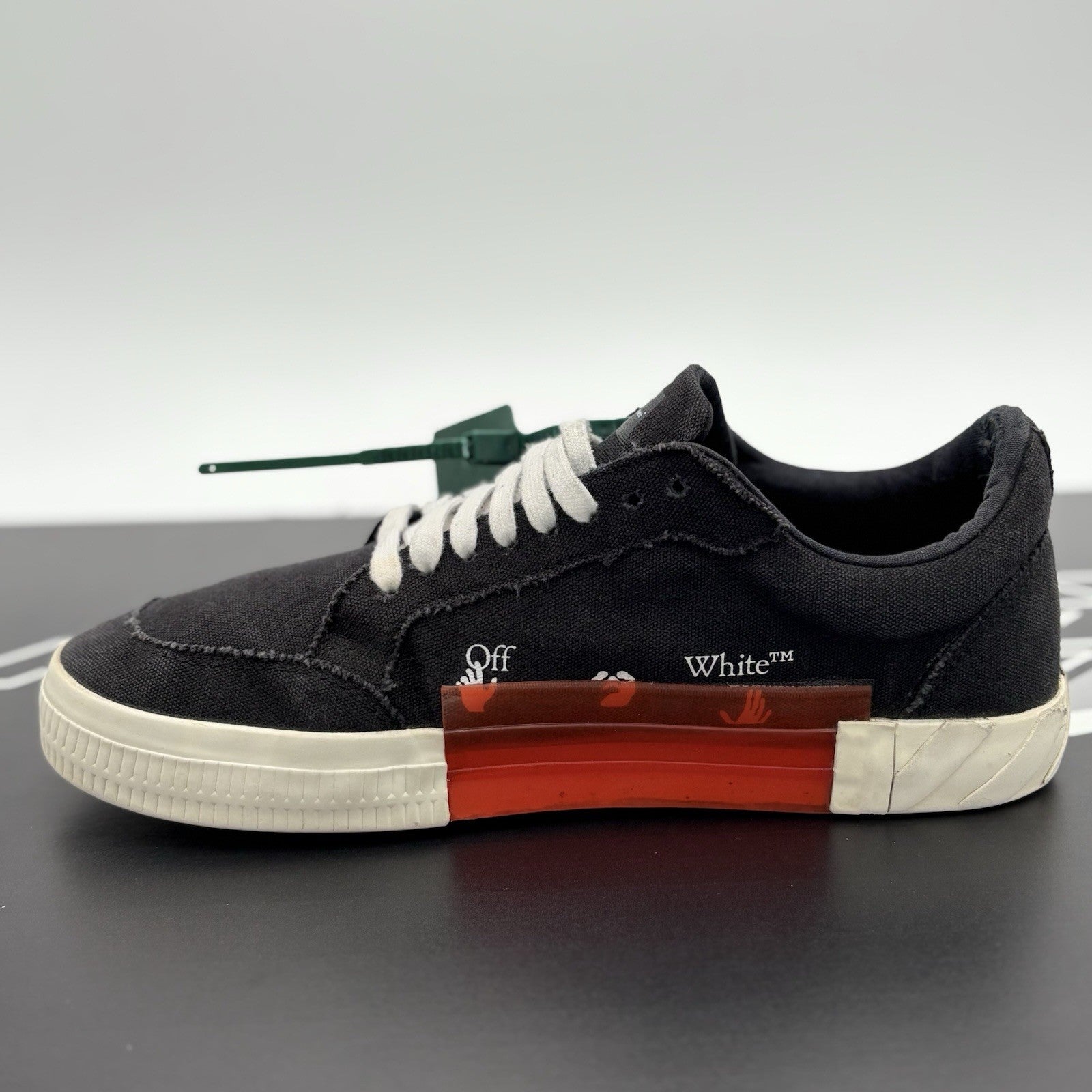 Size 44 (11 US) Off-White Vulc Sneaker ' Black White ' | GOOD CONDITION!
