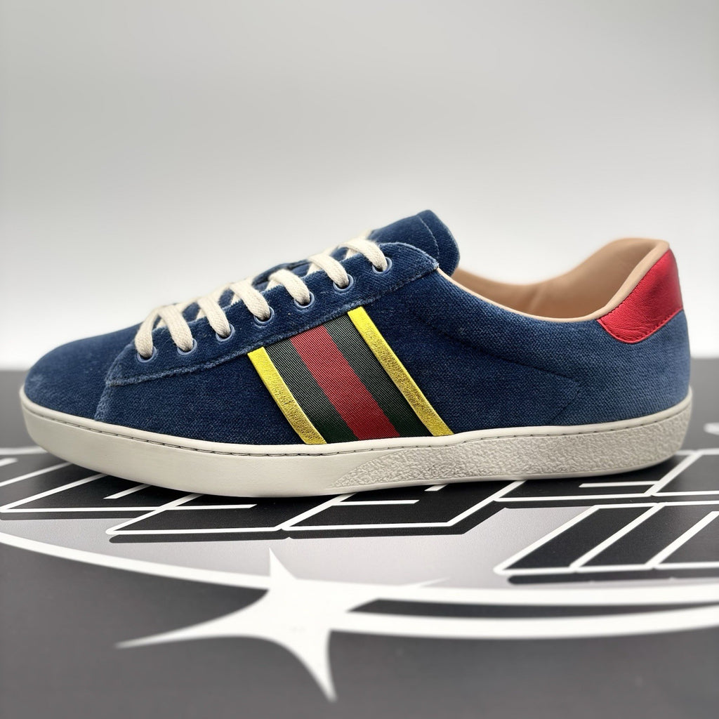 Size 9 G (9.5 US) - Gucci Ace ‘ Velvet Blue ‘ | GOOD CONDITION!