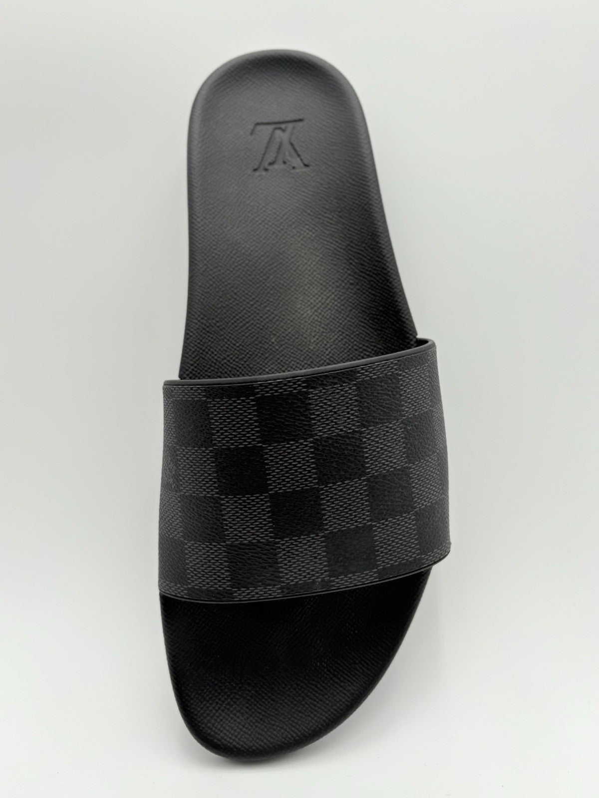 Size 10 LV (11-11.5 US) Louis Vuitton Damier Sandals ' Black Grey ' | GREAT COND