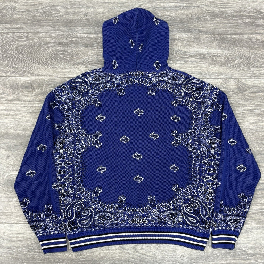 Size XL - Amiri Bandana Basketball Hoodie ' Blue Black ' | GREAT CONDITION!