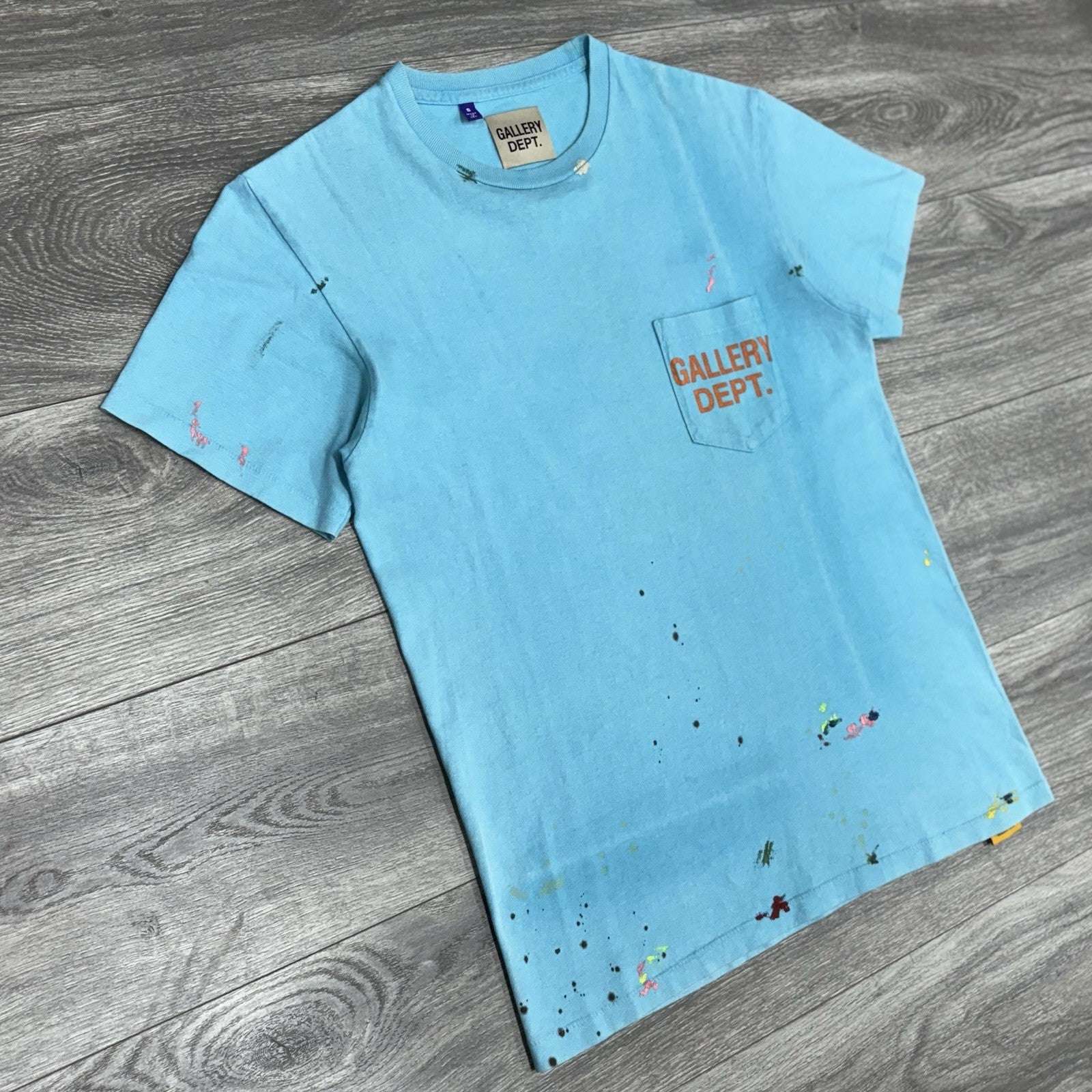 Size Small - Gallery Dept. Vintage Logo Painted Tee ' Turquoise '