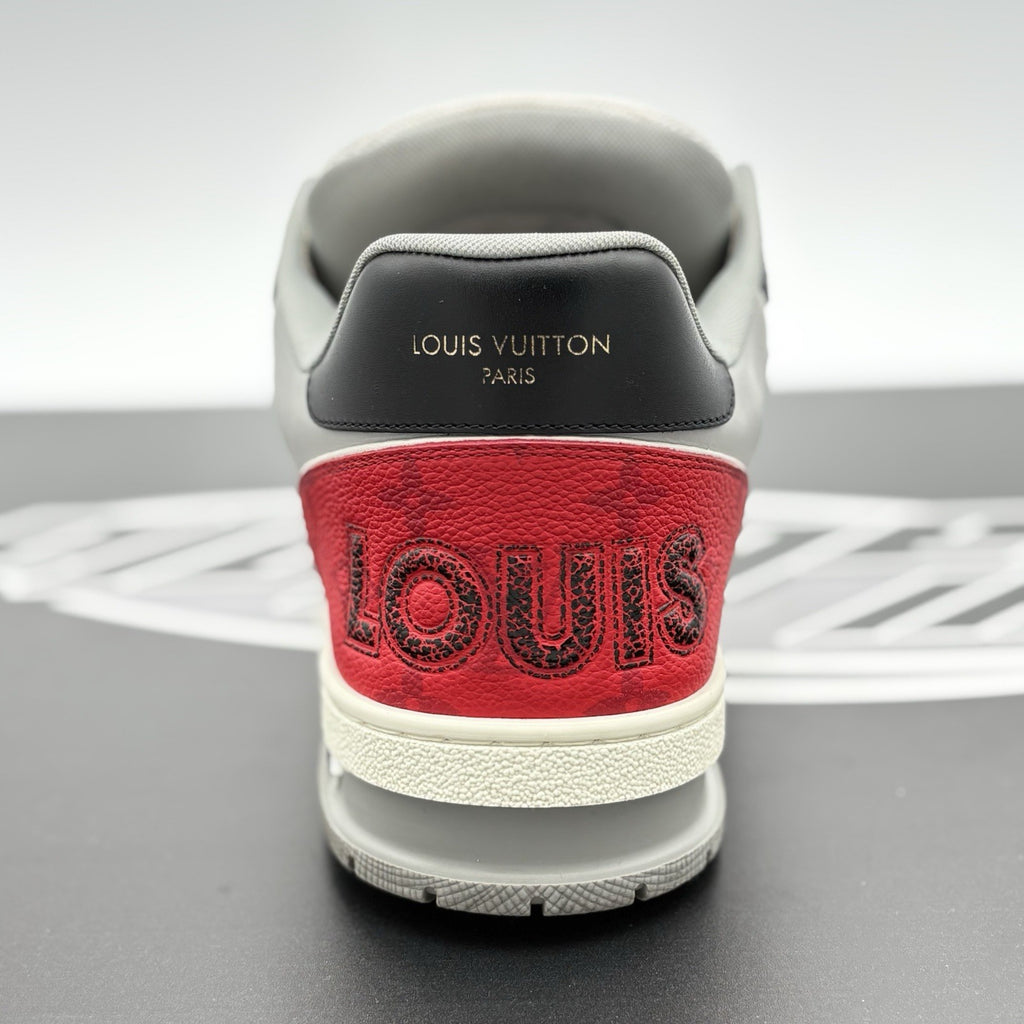 Size 9.5 LV (10.5-11 US) Louis Vuitton Trainer Strap ' Red Grey Black ' | CLEAN!