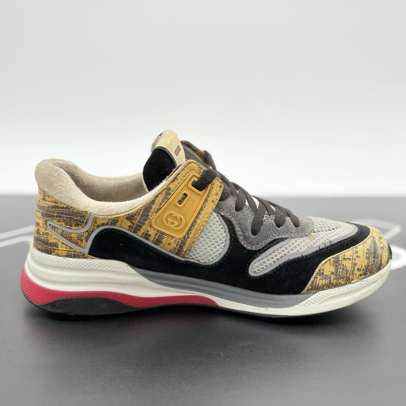 Size 6.5 G (7 US) - Gucci Ultrapace ' Yellow Tejus Printed '