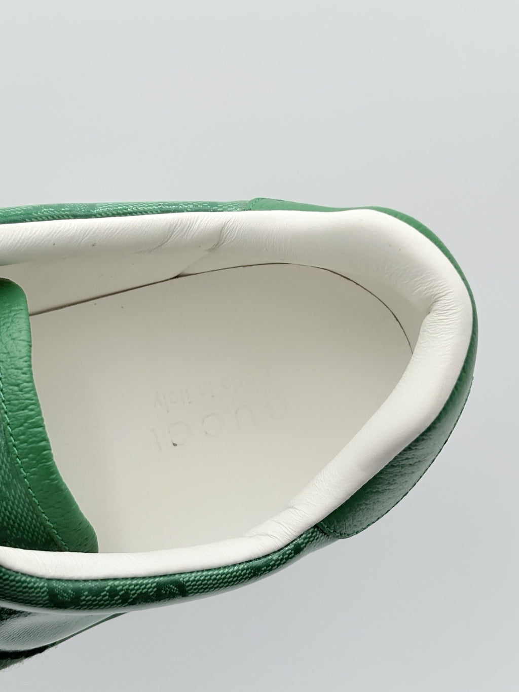 Size 10.5 G (11 US) - Gucci Ace GG Crystal Canvas ' Green ' | SUPER CLEAN!