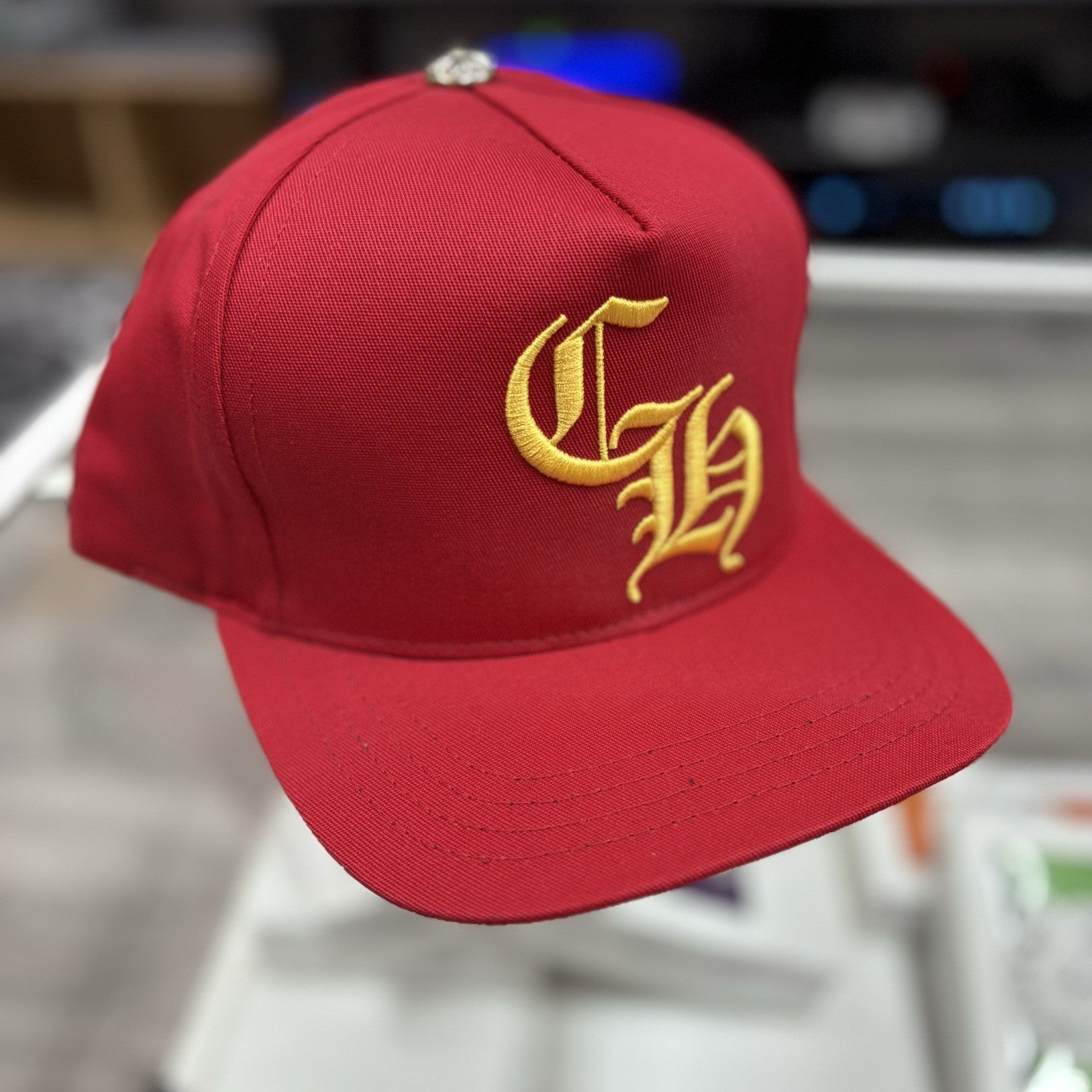 Chrome Hearts CH Silver Button Hat ' Red Yellow ' | BRAND NEW!