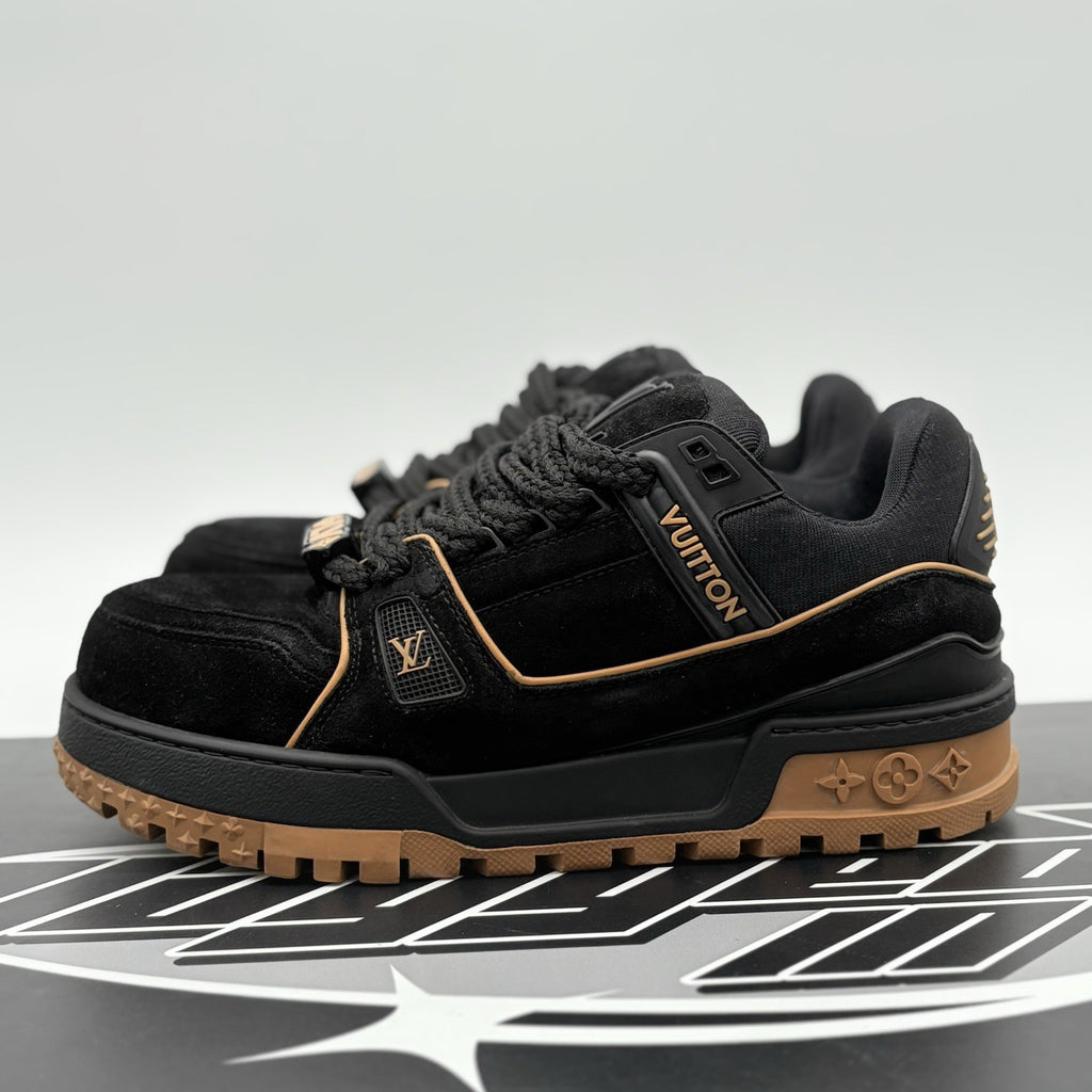 Size 8.5 LV (9.5-10 US) Louis Vuitton Suede Maxi ' Black Brown ' | GOOD COND!