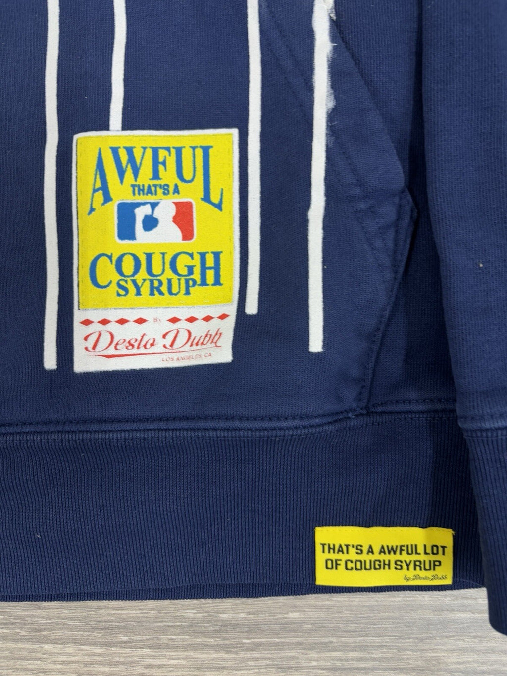 Size S - Thats A Awful Lot Of Cough Syrup Hoodie Yankees Edition ' Navy ' | NEW!