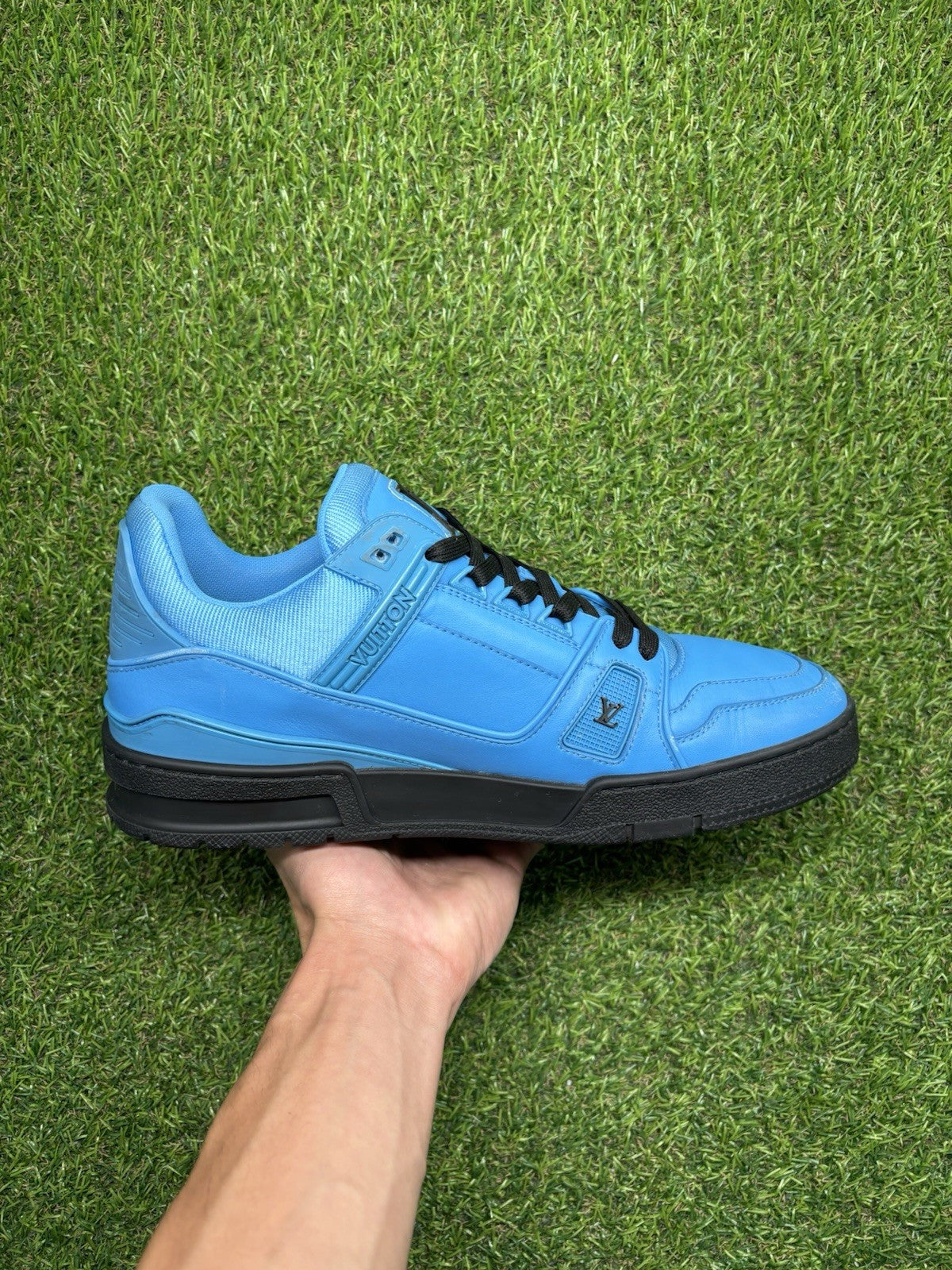 Size 7 LV (8-8.5 US) - Louis Vuitton Trainer ' Blue, Black ' | GREAT CONDITION!