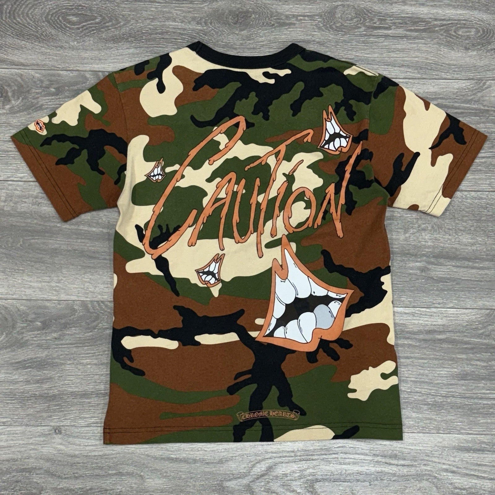 Size Small - Chrome Hearts Matty Boy Caution Short Sleeve T-Shirt ' Camo '