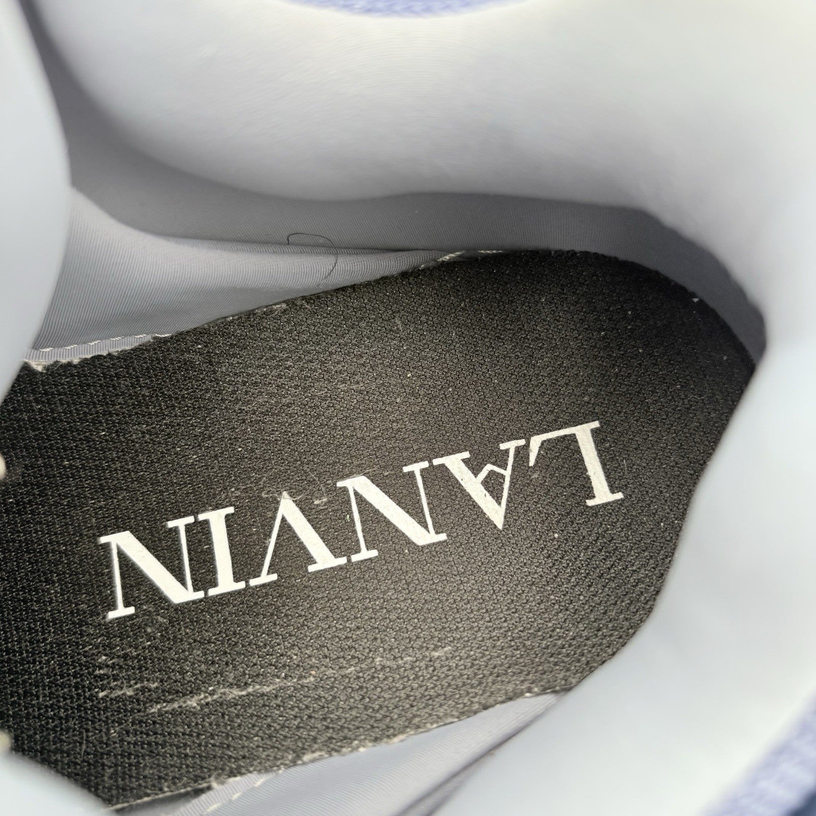 Size 43 (10 US) - Lanvin Curb Sneaker ' White Navy Blue ' | EXCELLENT CONDITION!