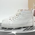 Size 40.5 (7.5 US) Christian Louboutin Spikes High ' White ' | SUPER CLEAN!