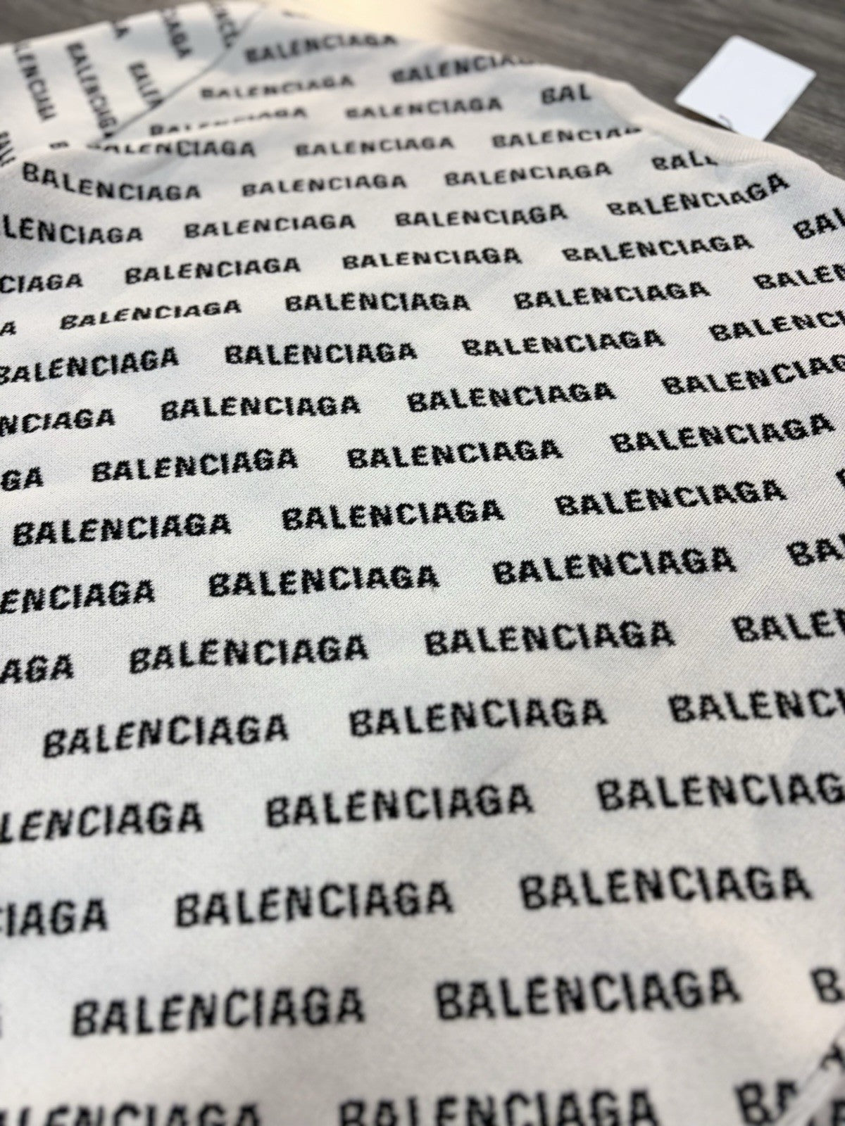 Size Small - Balenciaga All Over Logo Knit Crewneck ' White Black ' | BRAND NEW!