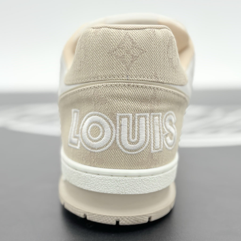 Size 12 LV (13-13.5 US) Louis Vuitton Trainer Strap ' Beige ' | GREAT CONDITION!