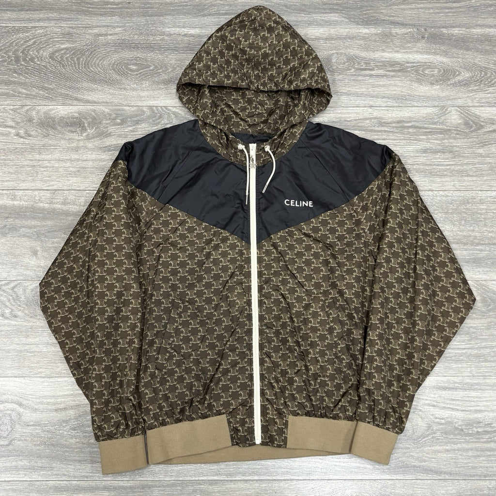 Size L - Celine Blouson Monogram Nylon Triomphe Windbreaker ' Brown Black '