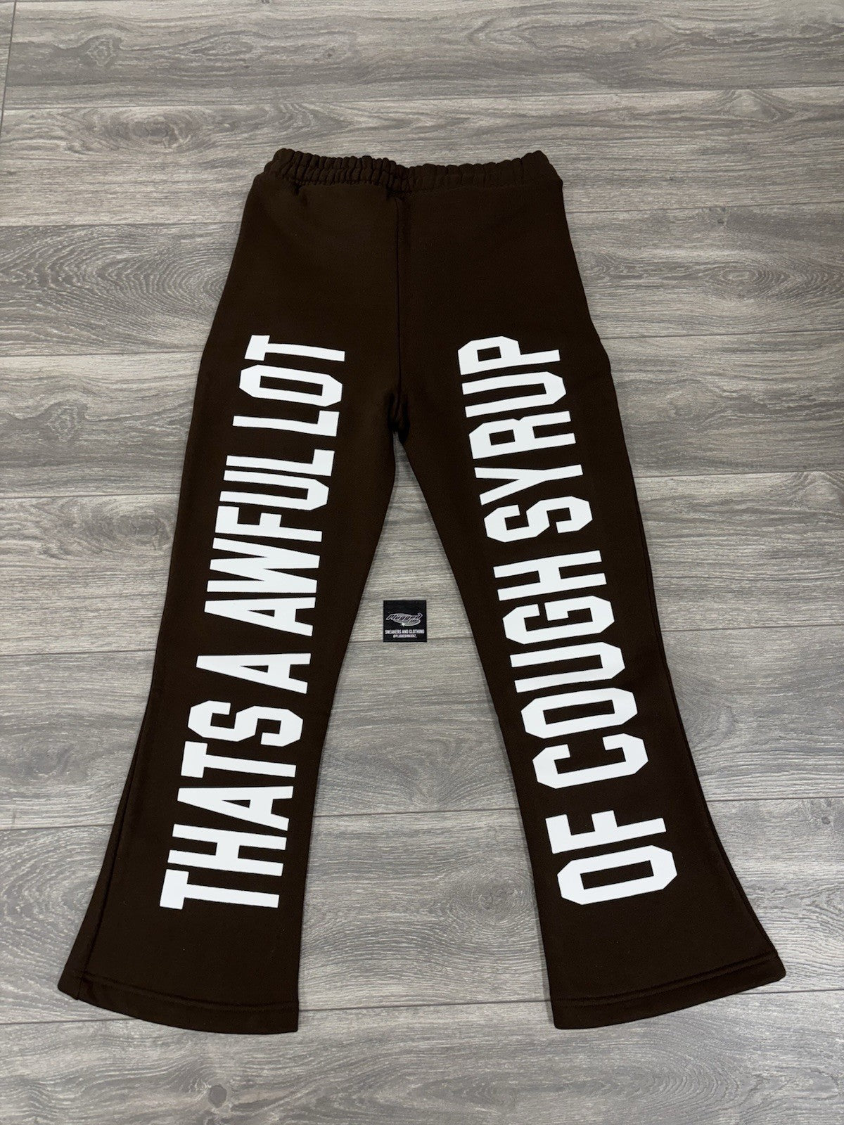 Size XL - Awful Lot Of Cough Syrup Sweats Relax Fit Flare ‘ Brown ‘ | NEW!
