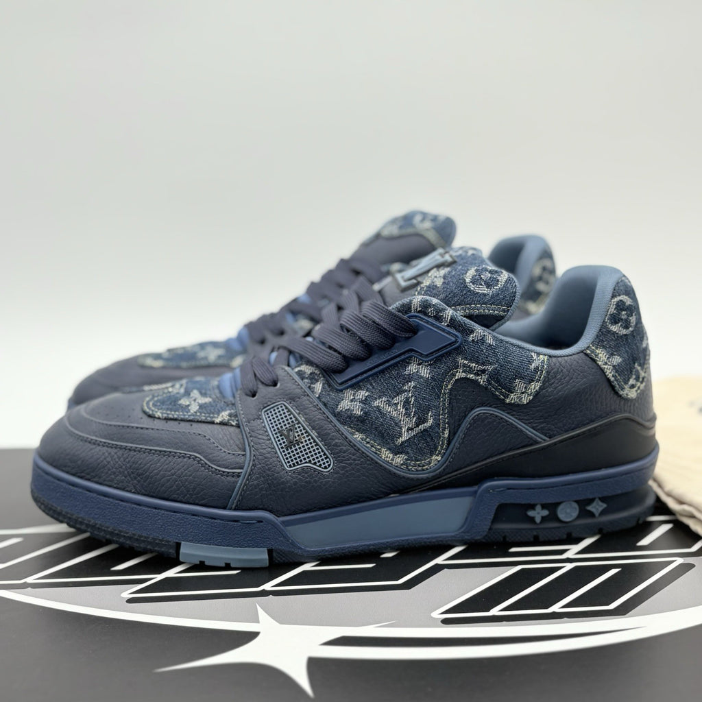 Size 11 LV (12-12.5 US) Louis Vuitton Trainer ' Monogram Navy ' | GREAT COND!