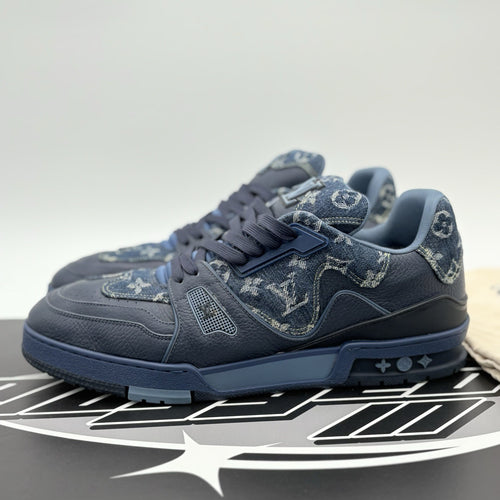 Size 11 LV (12-12.5 US) Louis Vuitton Trainer ' Monogram Navy ' | GREAT COND!