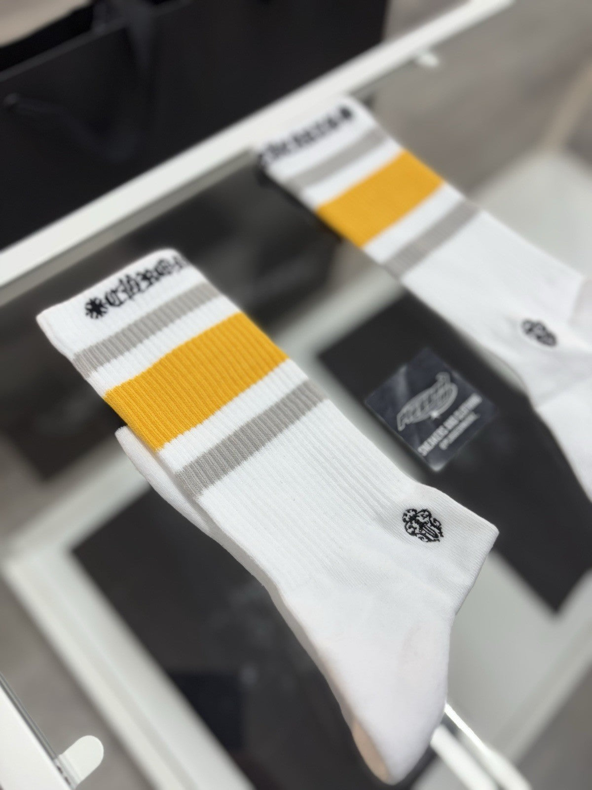 Size Large (9-13 US) - Chrome Hearts Miami Socks ' White ' | NEW!
