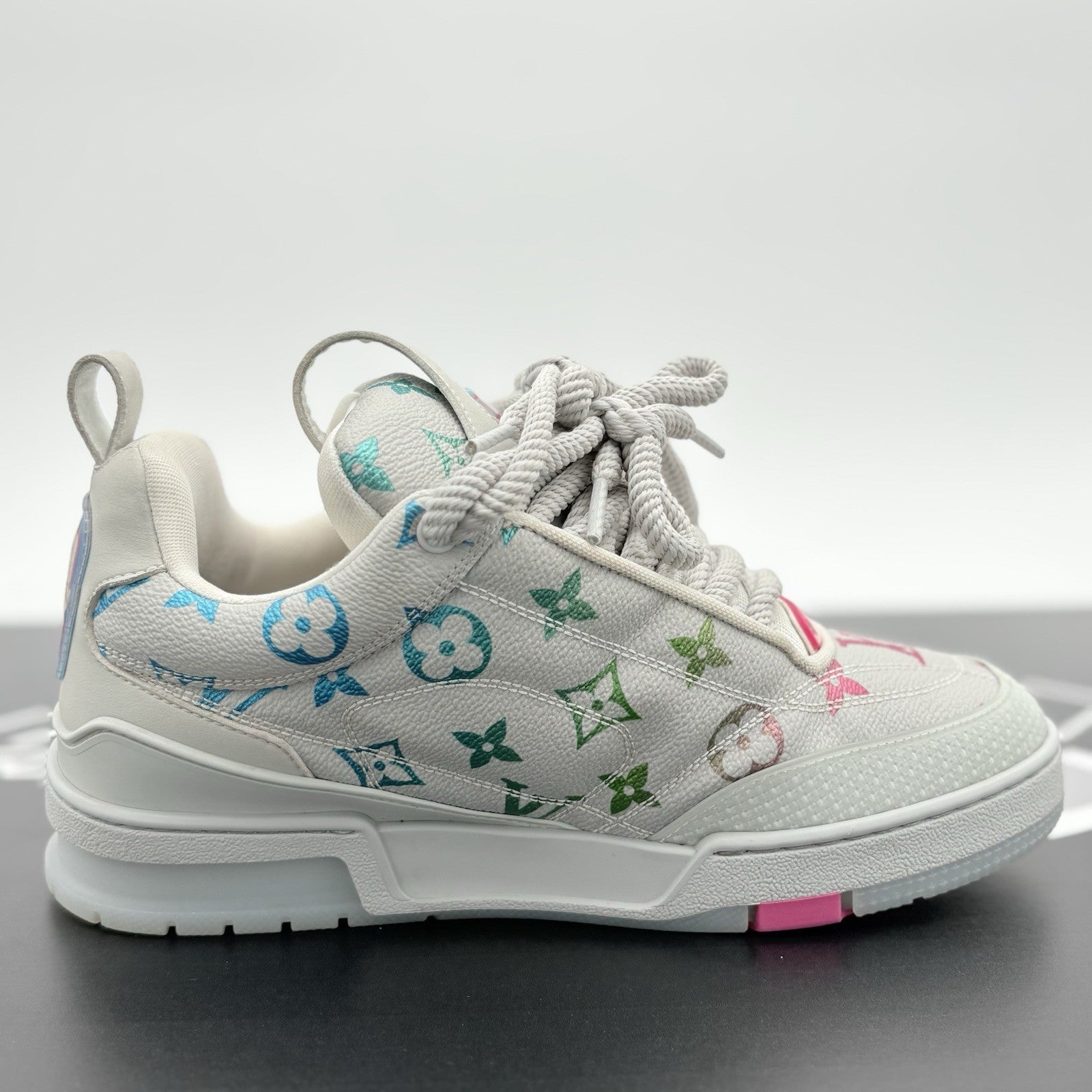 Size 5 LV (6-6.5 US) Louis Vuitton Skate ' Grey Monogram Multicolor ' | CLEAN!