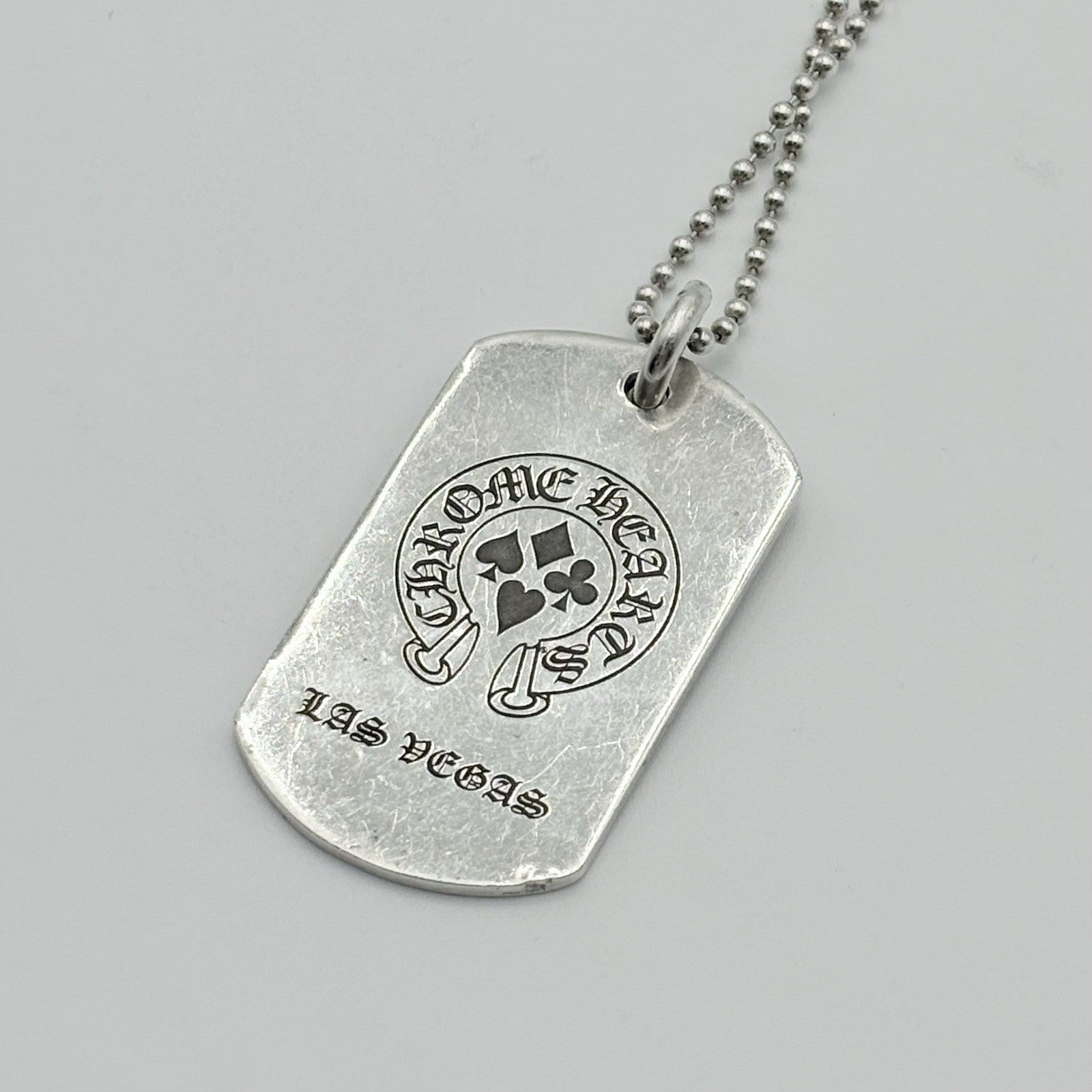 Chrome Hearts 2004 Las Vegas Exclusive Dog Tag Pendant & Necklace ' Silver 925 '