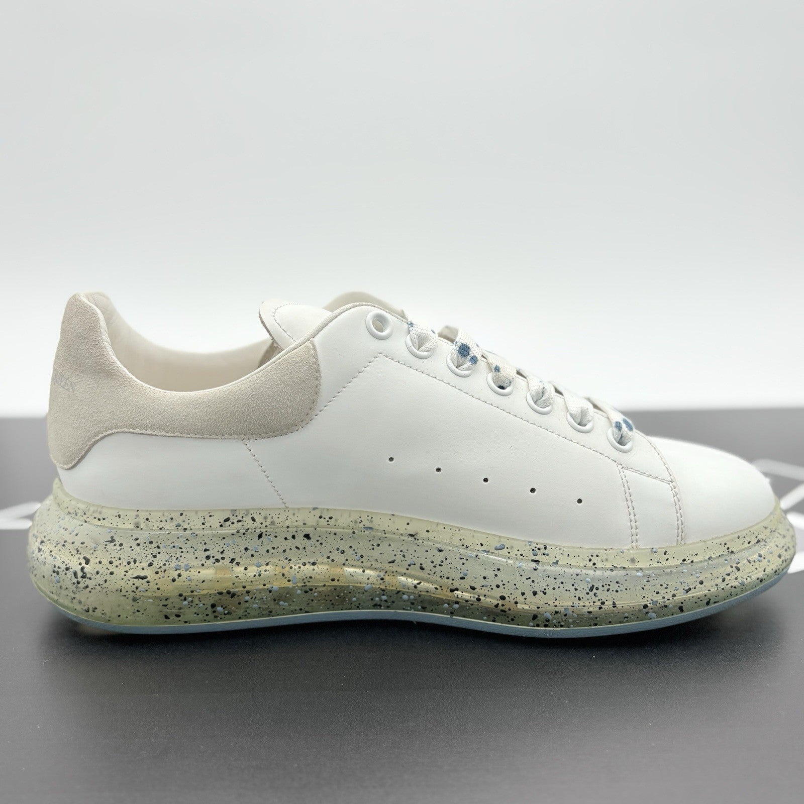 Size 44 (11 US) Alexander McQueen Clear Sole ' Splatter Blue ' | GREAT CONDITION