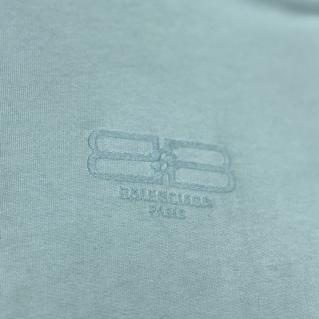 Size Medium - Balenciaga Embroidered BB Icon Logo Hoodie ' Blue ' | GOOD COND!