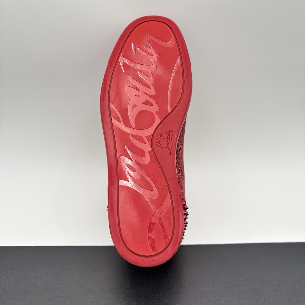 Size 43 (10 US) Christian Louboutin Low Spiked  ' Black Red ' | EXCELLENT!