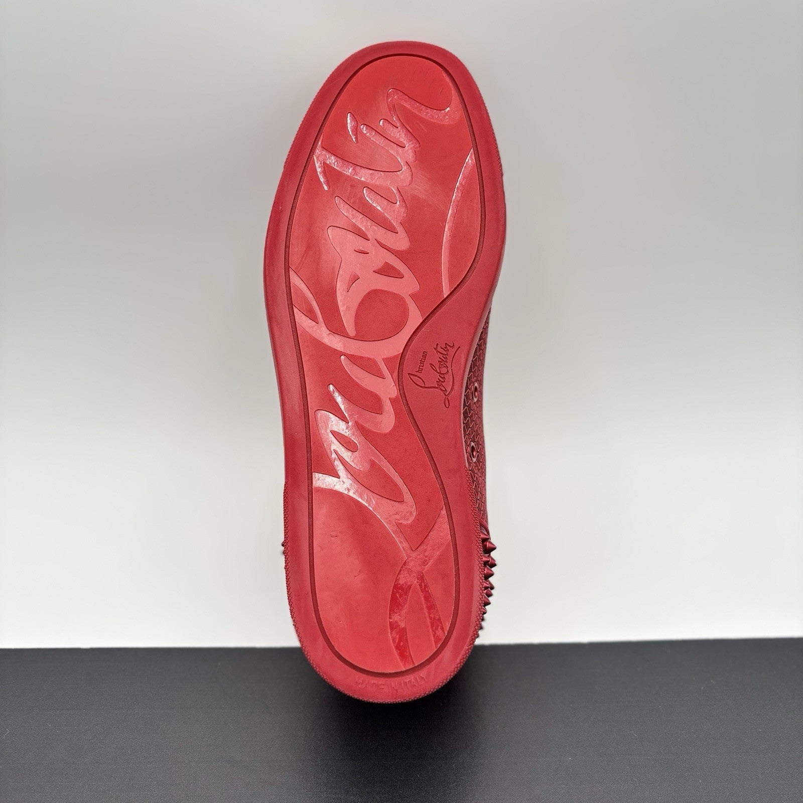 Size 43 (10 US) Christian Louboutin Low Spiked  ' Black Red ' | EXCELLENT!