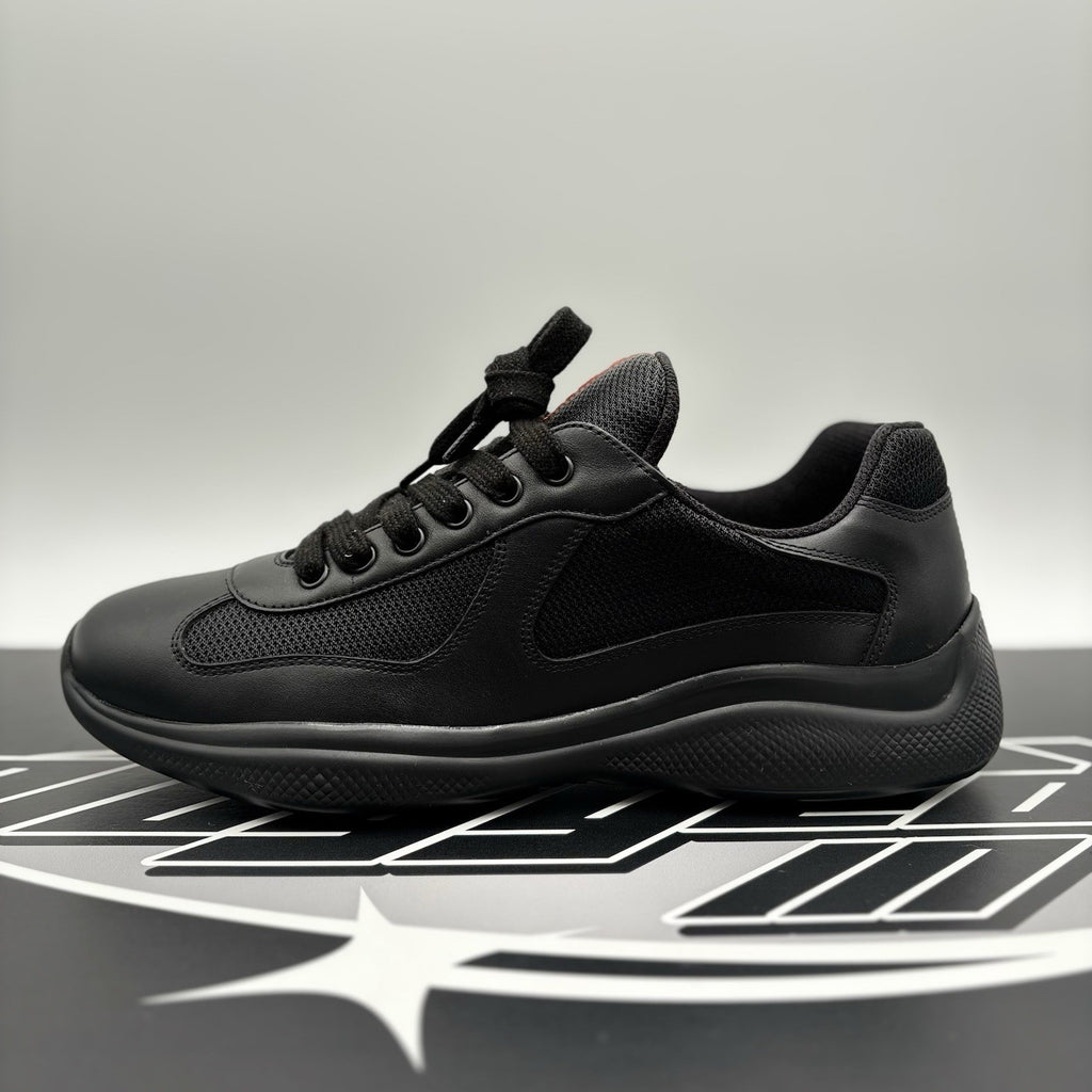 Size 8 UK (9 US) - Prada Americas Cup ' Black Leather ' | GOOD CONDITION!