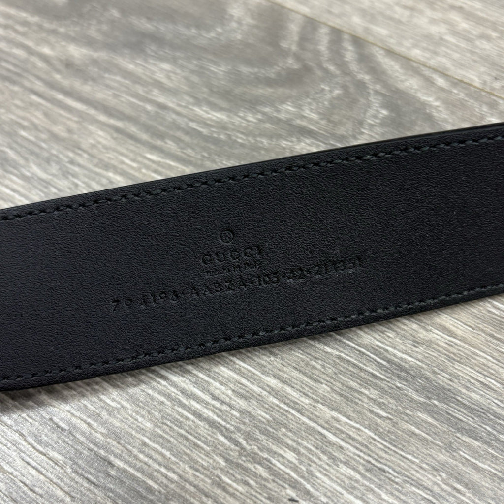 Gucci Belt GG Leather Interlocking Buckle ' Black ' | SUPER CLEAN!
