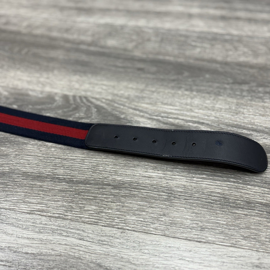 Gucci GG Buckle Web Belt ' Blue Red '