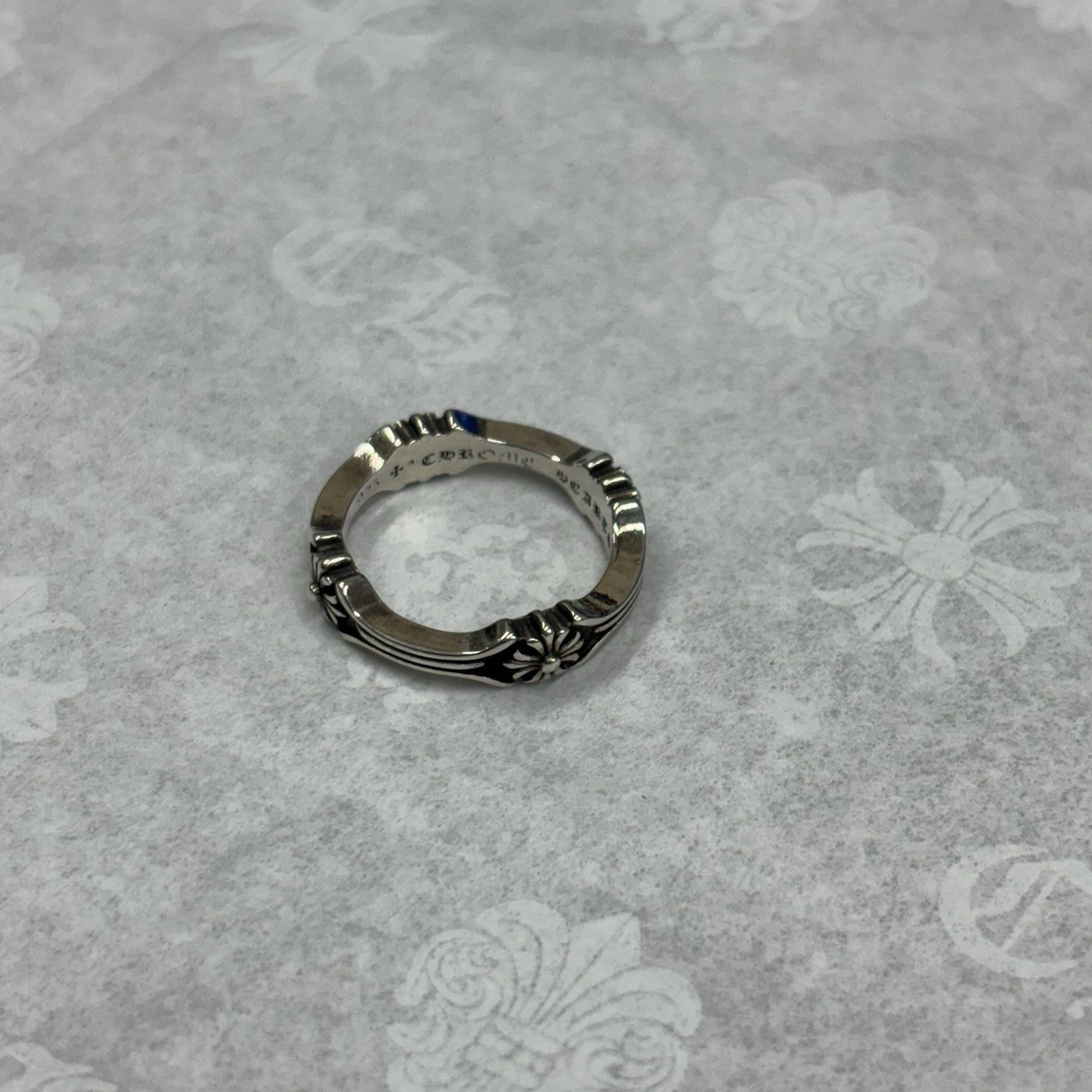 Chrome Hearts Silver Bone And Cross Ring