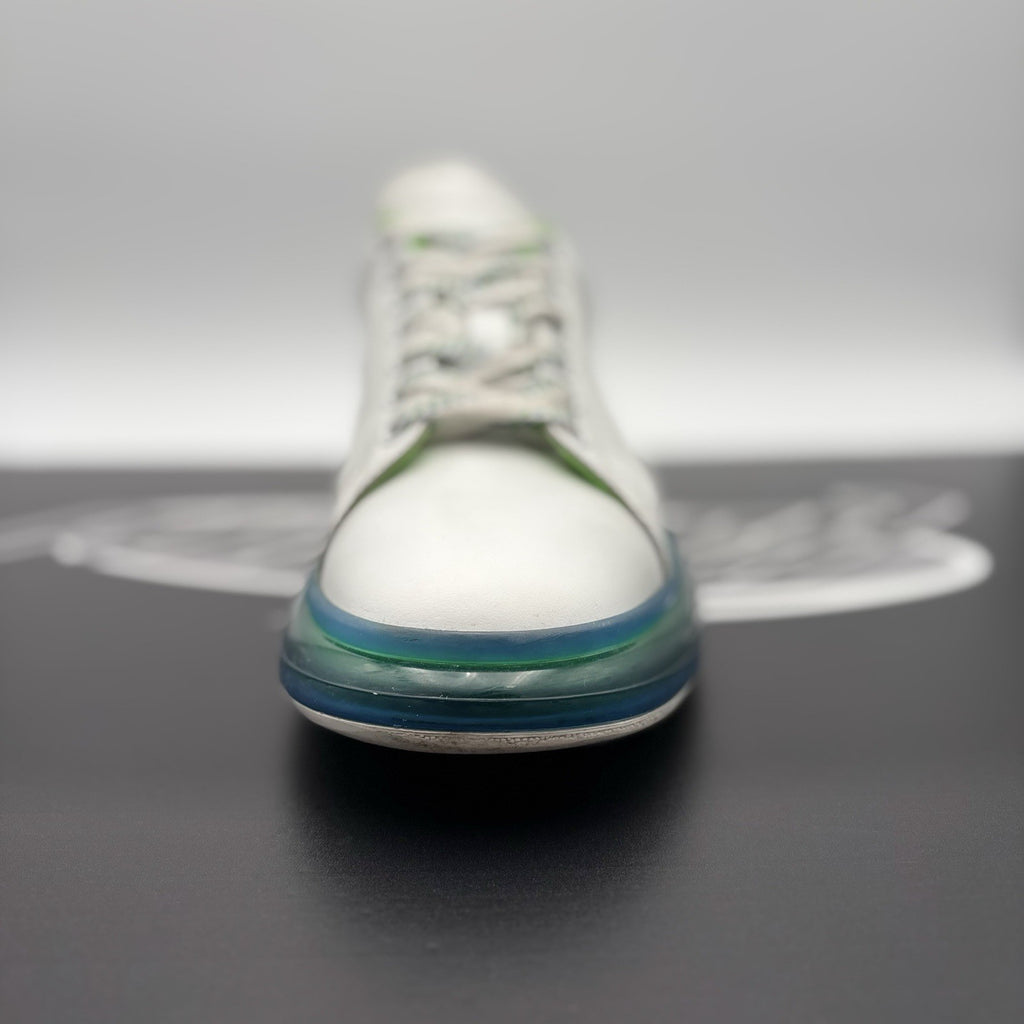 Size 45 (12 US) Alexander McQueen ' Transparent Sole White, Lime '