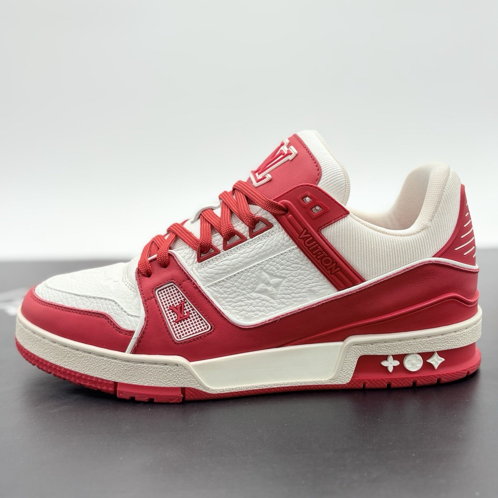 Size 7 LV (8-8.5 US) Louis Vuitton Trainer  ' Red White ' | SUPER CLEAN!