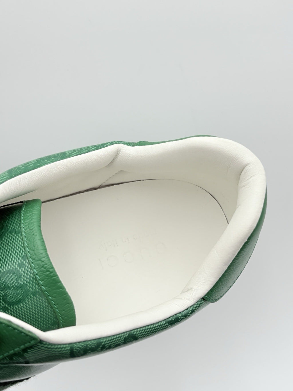 Size 10.5 G (11 US) - Gucci Ace GG Crystal Canvas ' Green ' | SUPER CLEAN!