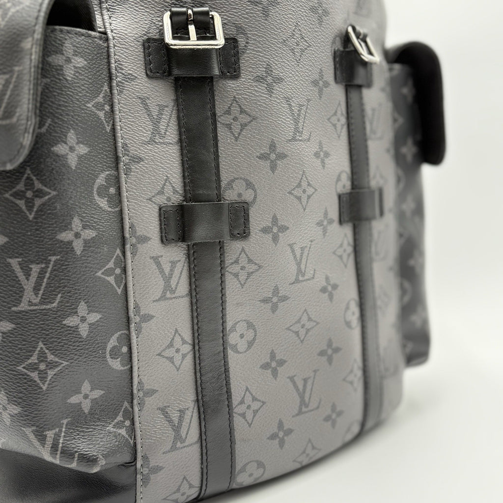 Louis Vuitton Cristopher MM Monogram Eclipse Backpack ' Black Grey '