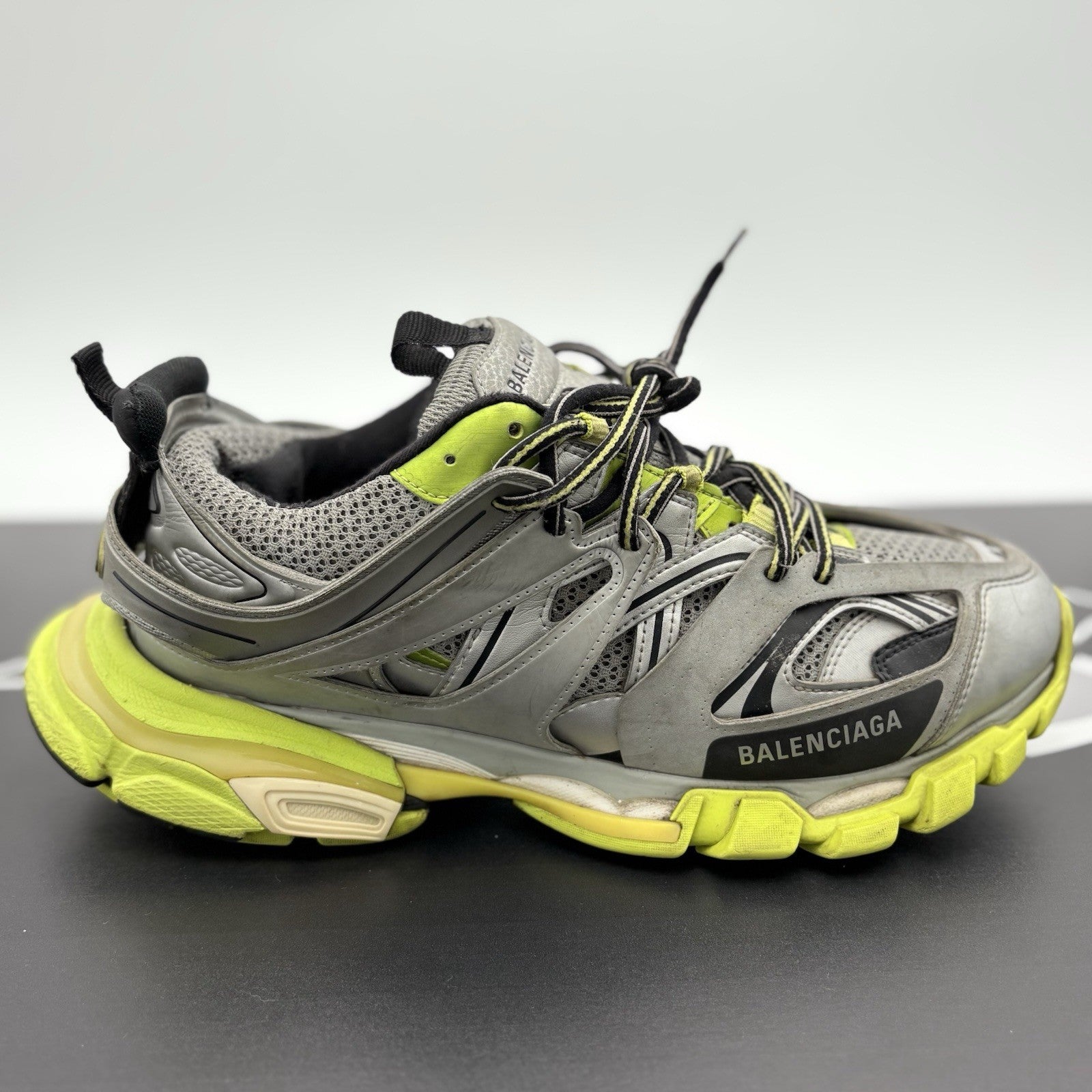 Size 43 (10 US) Balenciaga Track Sneaker ' Silver Neon Yellow ' | GOOD CONDITION