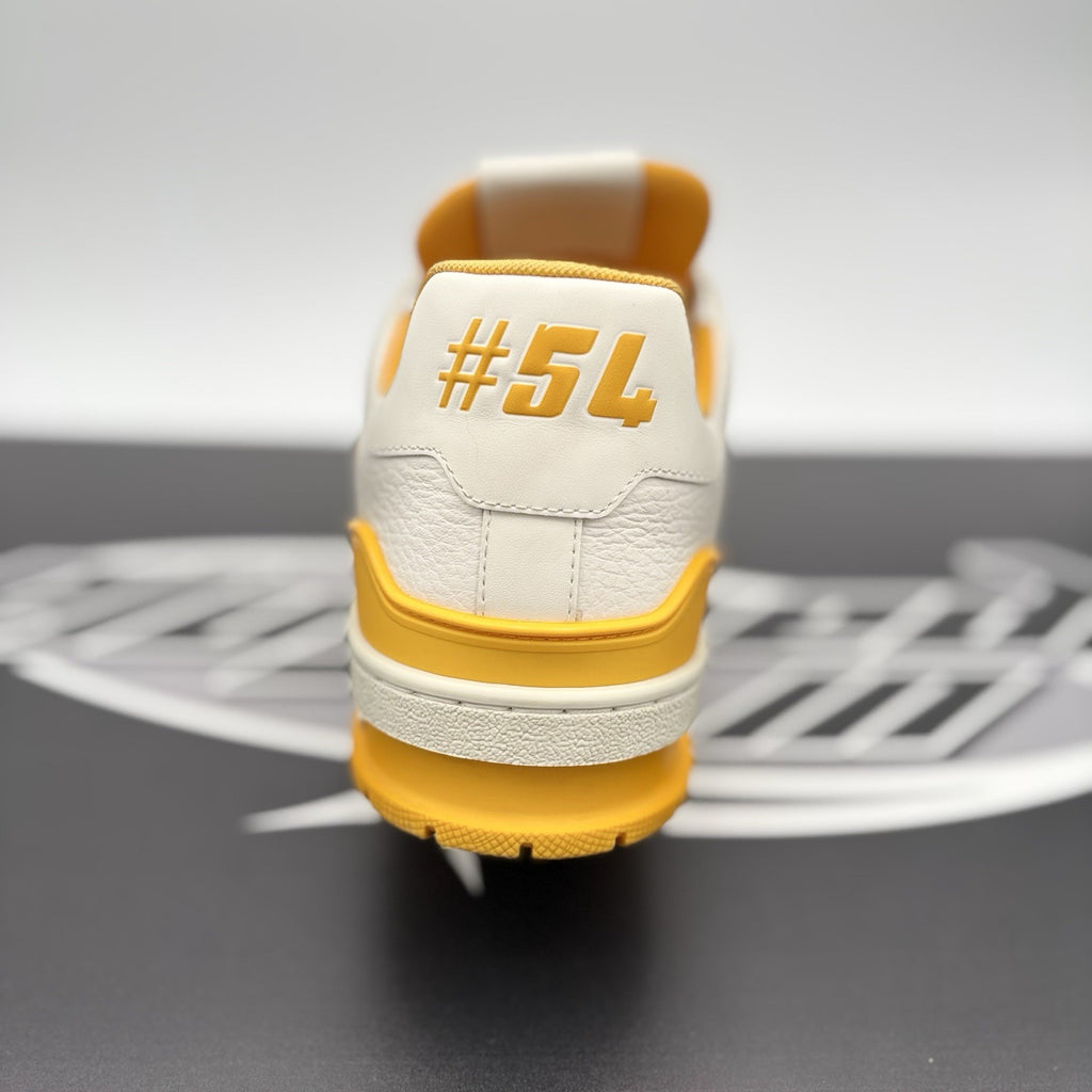 Size 40 LV (7-7.5 US) - Louis Vuitton Trainer ' White Yellow ' | GOOD CONDITION!