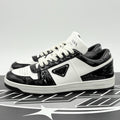 Size 8.5 UK (9.5 US) Prada Downtown Low Patent Leather ' Black White ' | GREAT!